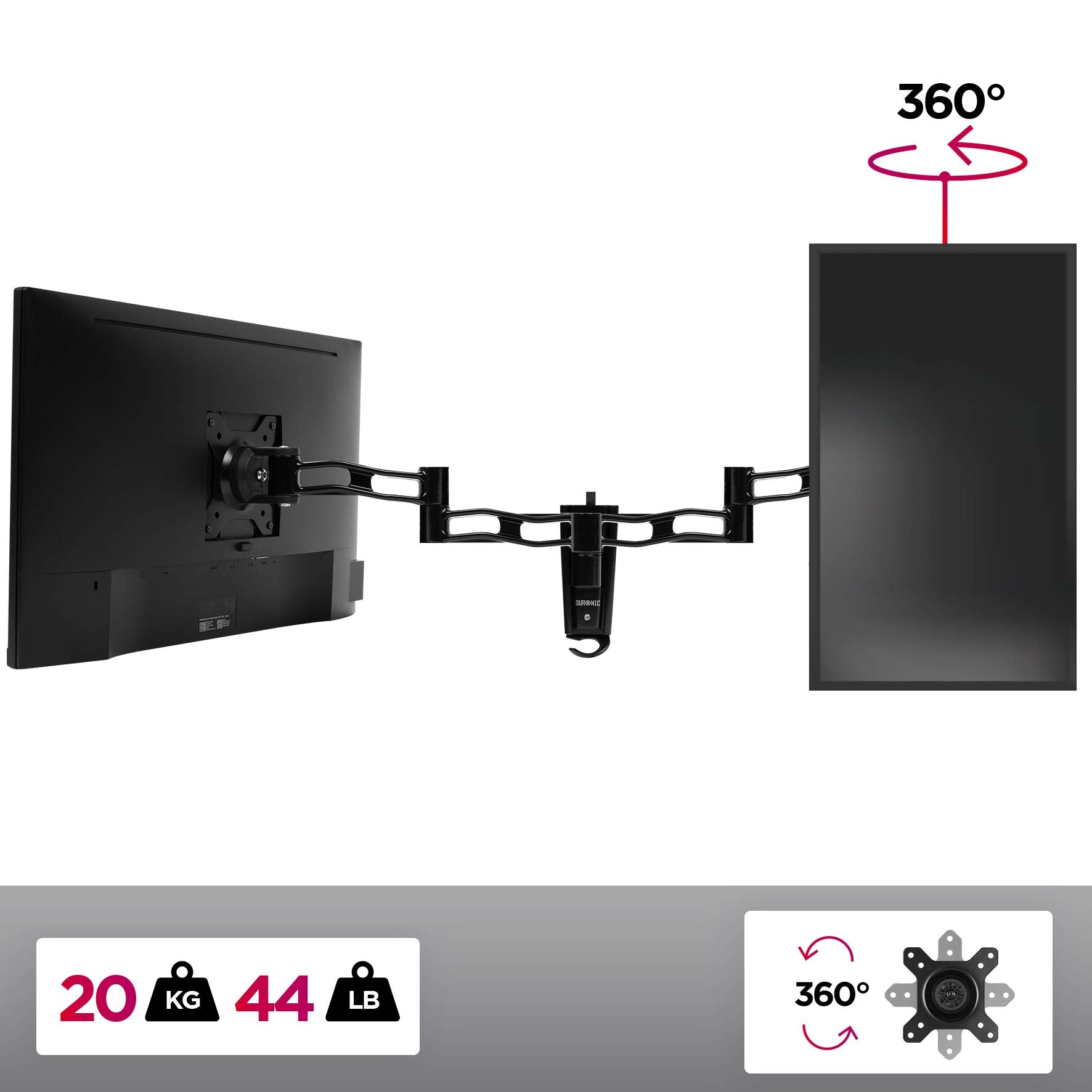 Zoomgoods Monitor Wall Mount DM35W1X3, Single Monitor Arm for One 13-27” PC Screen, Monitor Riser Single, Adjustable Monitor Stand with VESA 75 100, Desk Monitor Mount for Home Office Work
