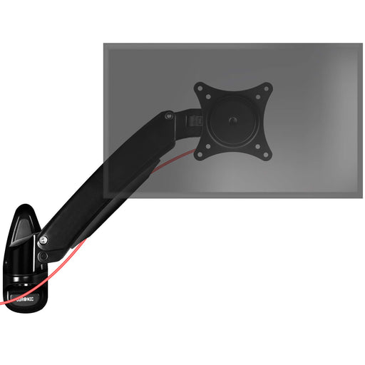 Zoomgoods Monitor Arm Wall Mount DM55W1X1 | Bracket for Single PC Computer Screen | Aluminium | For One 15”-27” LED LCD TV Television | VESA 75/100 Fixing | Tilt +85°/-90°, Swivel 180°, Rotate 360°