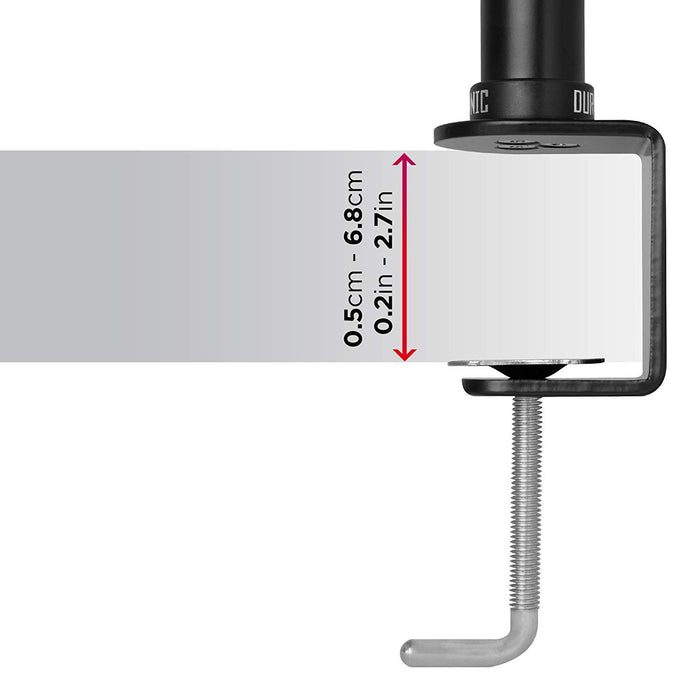 Zoomgoods Monitor Arm Single DM351X3 BK Height Adjustable Monitor Riser Clamp for 13-27” Screens Monitor Stand with VESA 75 100 Desk Monitor Mount with 10kg Capacity for Home Office Work Gaming