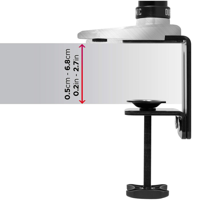 Zoomgoods Monitor Arm Stand DM652 | Dual Gas-Powered PC Desk Mount | BLACK | Height Adjustable | For Two 15-27 LED LCD Screens | VESA 75/100 | 8kg Capacity | Tilt -90°/+85°,Swivel 180°,Rotate 360°