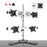 Zoomgoods Computer Monitor Arms Stand DM754 Quadruple Freestanding PC Multi Arms Desk Mount Stands for VESA 75/100 Four 15-24 Inch LED LCD Screens 8kg Capacity Mounts, Tilt -15/+15, Rotate 360 - Black