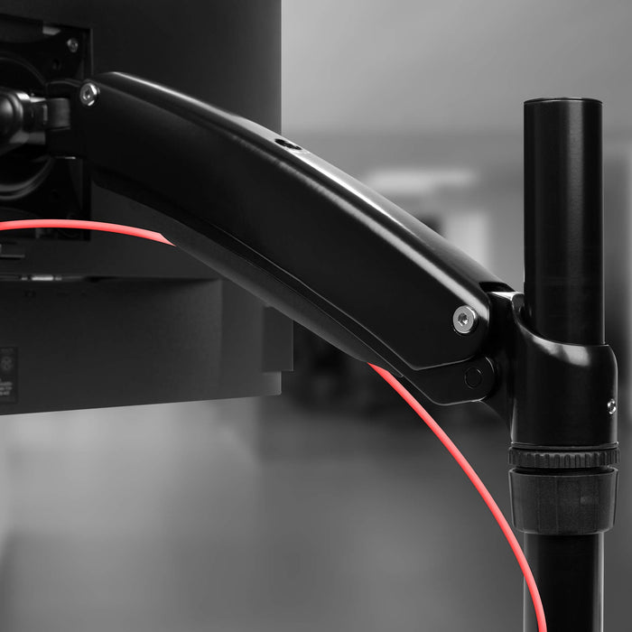 Zoomgoods Monitor Arm Stand DM553 | Triple PC Desk Mount | BLACK | Aluminium | Height Adjustable | For Three 15-27 LED LCD Screen | VESA 75/100 | 5kg Capacity | Tilt -90°/+85°,Swivel 180°,Rotate 360°