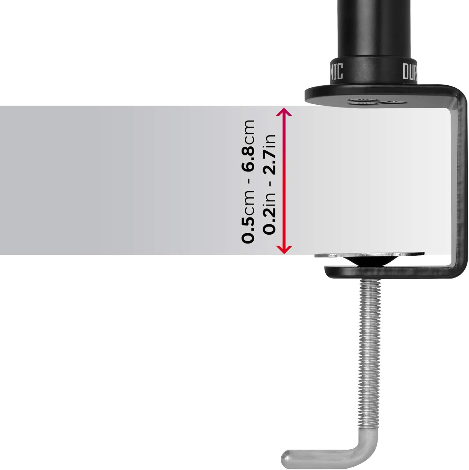 Zoomgoods Monitor Arm Single DM351X1, Single Monitor Arm Stand for One 13-27” PC Screen, Monitor Stand with VESA 75 100, Desk Monitor Mount with 10kg Capacity for Home Office Work