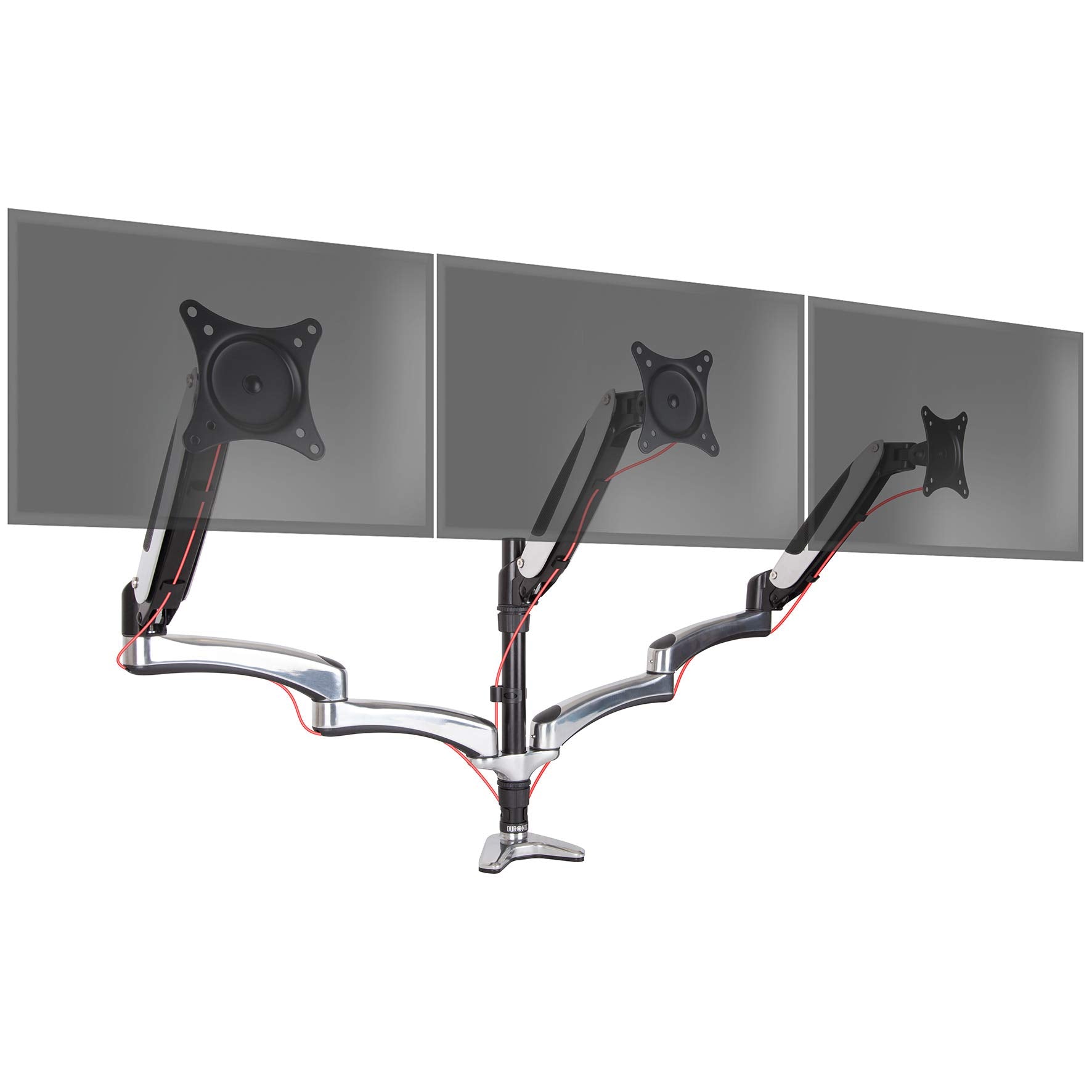 Zoomgoods Monitor Arm Stand DM652 | Dual Gas-Powered PC Desk Mount | BLACK | Height Adjustable | For Two 15-27 LED LCD Screens | VESA 75/100 | 8kg Capacity | Tilt -90°/+85°,Swivel 180°,Rotate 360°
