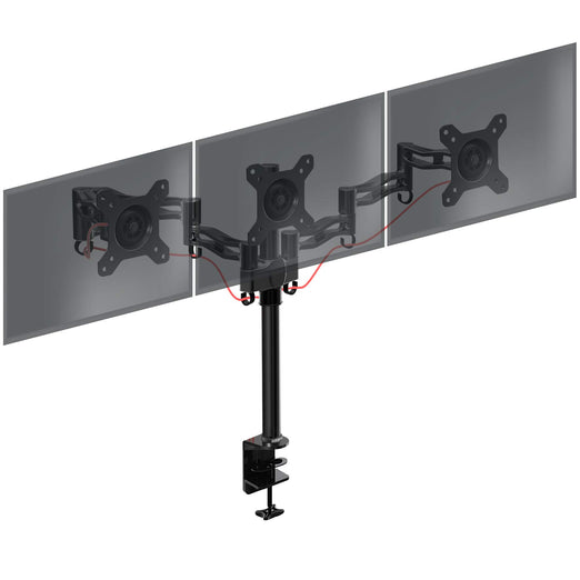 Zoomgoods Triple Monitor Arm Stand DM353, Triple Monitor Stand Adjustable PC Desk Mount for 13-22” Screens 3 Monitor Mount with VESA 75 100 and 8kg Capacity for Home Office Work
