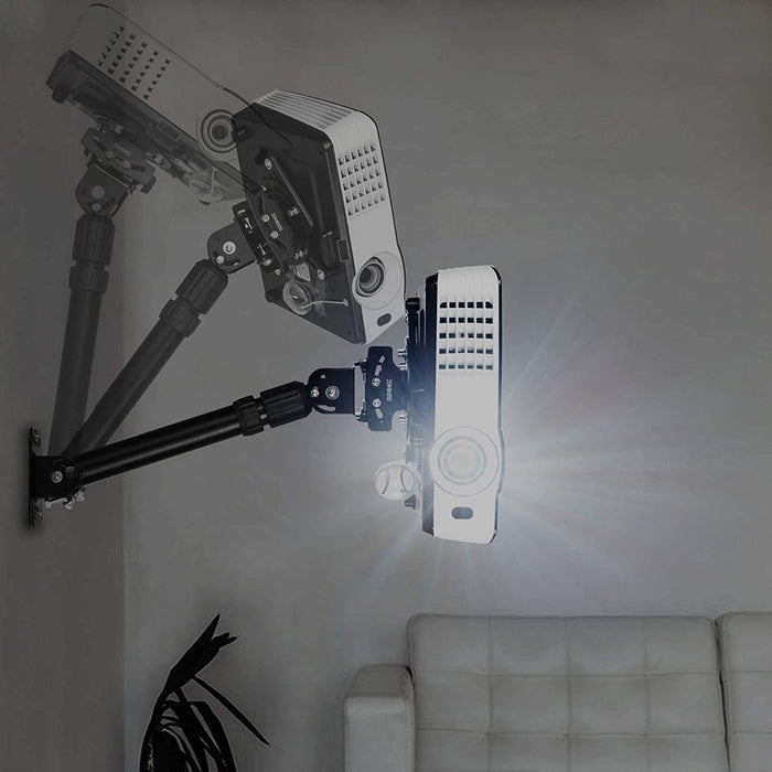 Zoomgoods PB04XL Projector Mount | Projector Ceiling Mount | Universal Wall Mount | Bracket for Video Projector | Rotatable and Swivelling | Home Cinema | Load Capacity up to 13.6 kg | 360° Rotation