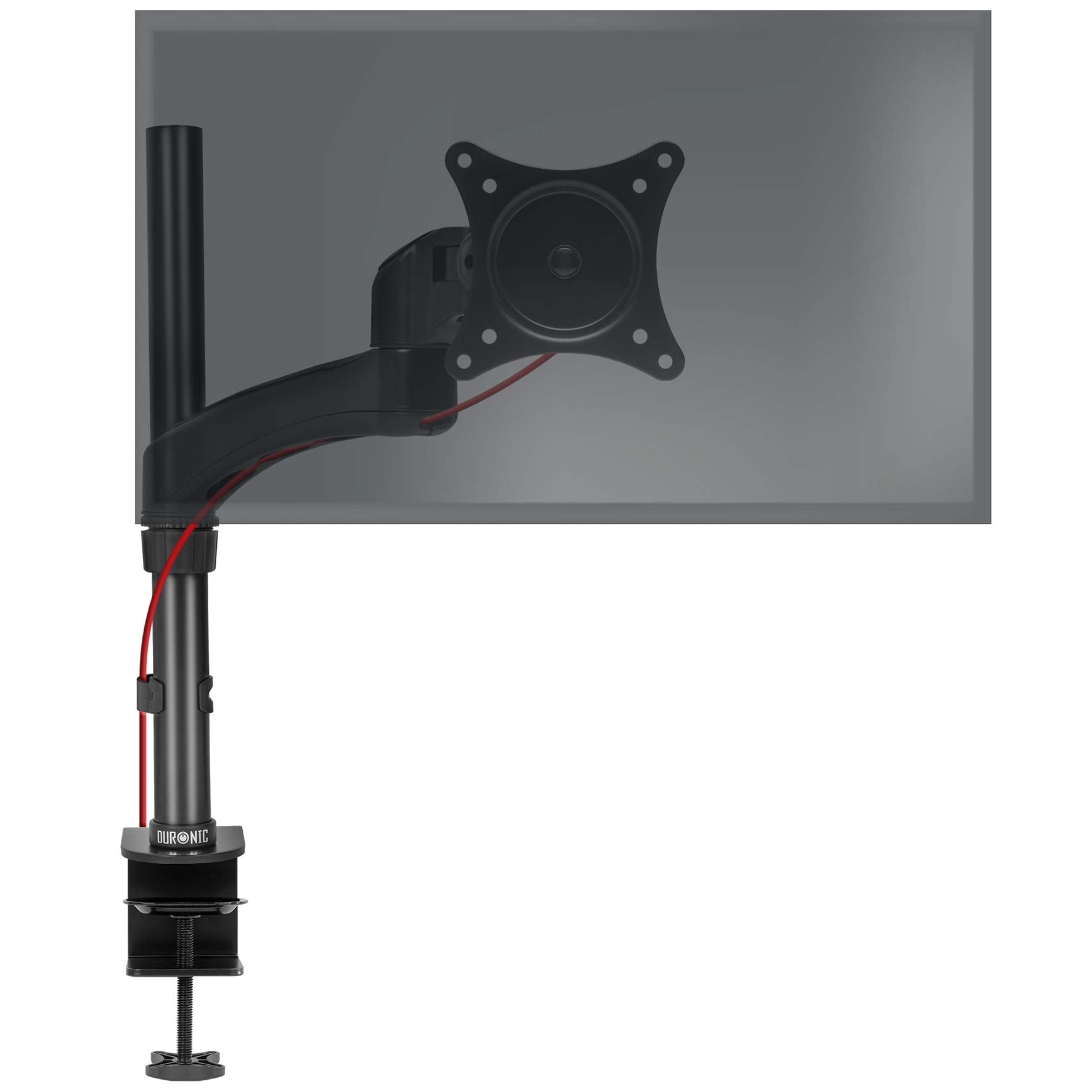 Zoomgoods Monitor Arm Stand DM451X2 | Single PC Desk Mount | Aluminium | Height Adjustable | For One 13-27 LED LCD Screen | VESA 75/100 | 13kg Per Screen | Tilt -90°/-45°, Rotate 360°