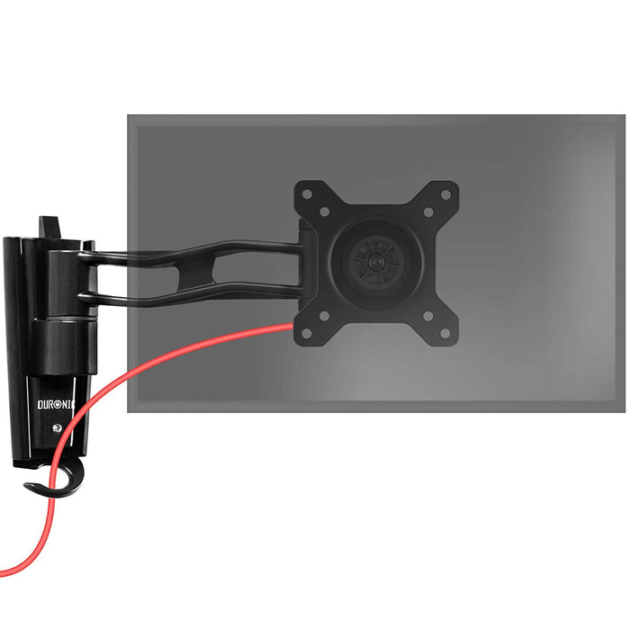 Zoomgoods Monitor Arm Wall Mount DM65W1X2 | Bracket for Single PC Computer Screen | Aluminium | For One 15”-27” LED LCD TV Television | VESA 75/100 Fixing | Tilt +85°/-90°, Swivel 180°, Rotate 360°