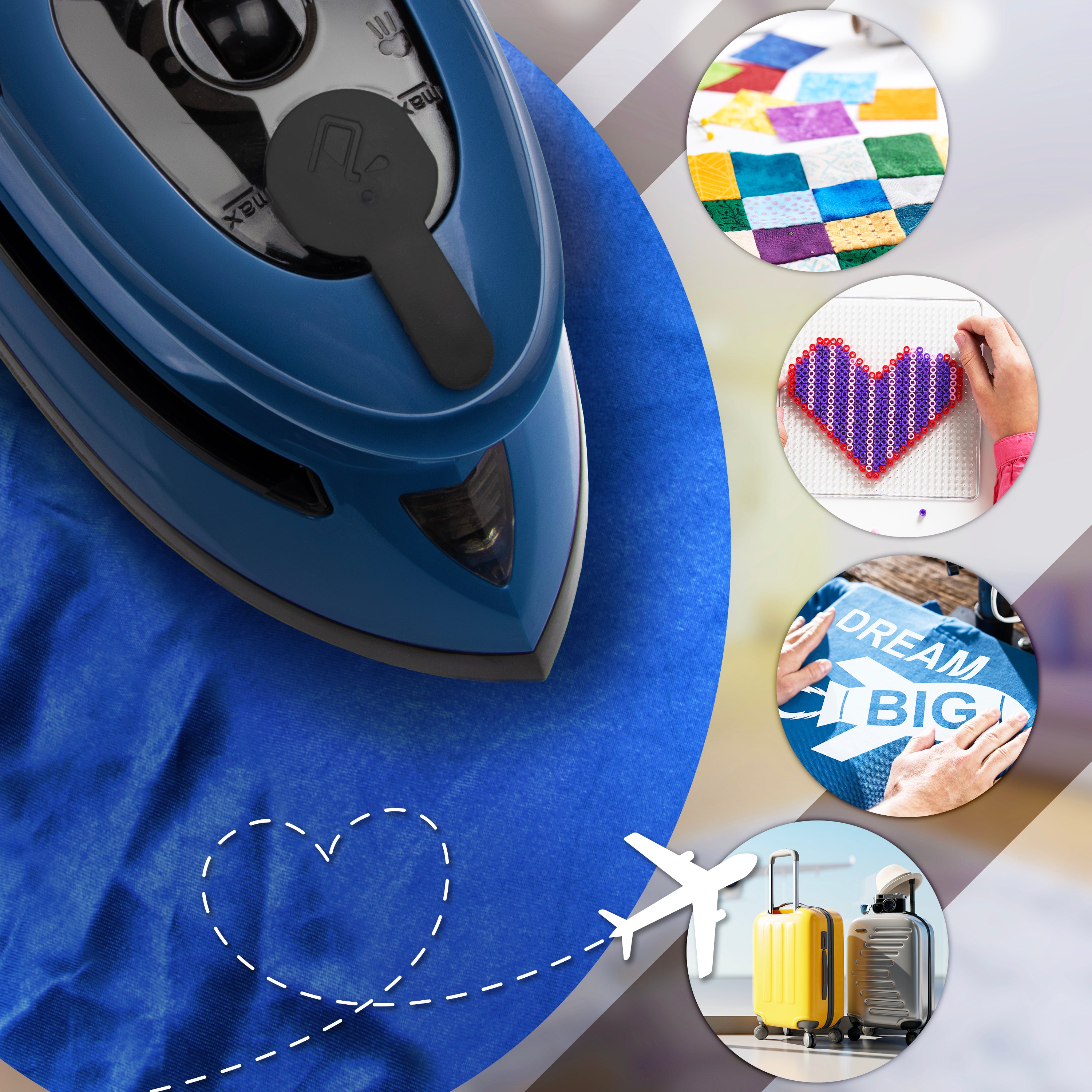 Zoomgoods Travel Iron SI4 BB Portable Steam Irons with Dual Voltage Lightweight Electric Mini Iron with Ceramic Plate 420W Compact Iron for Travelling Sewing & Holidays