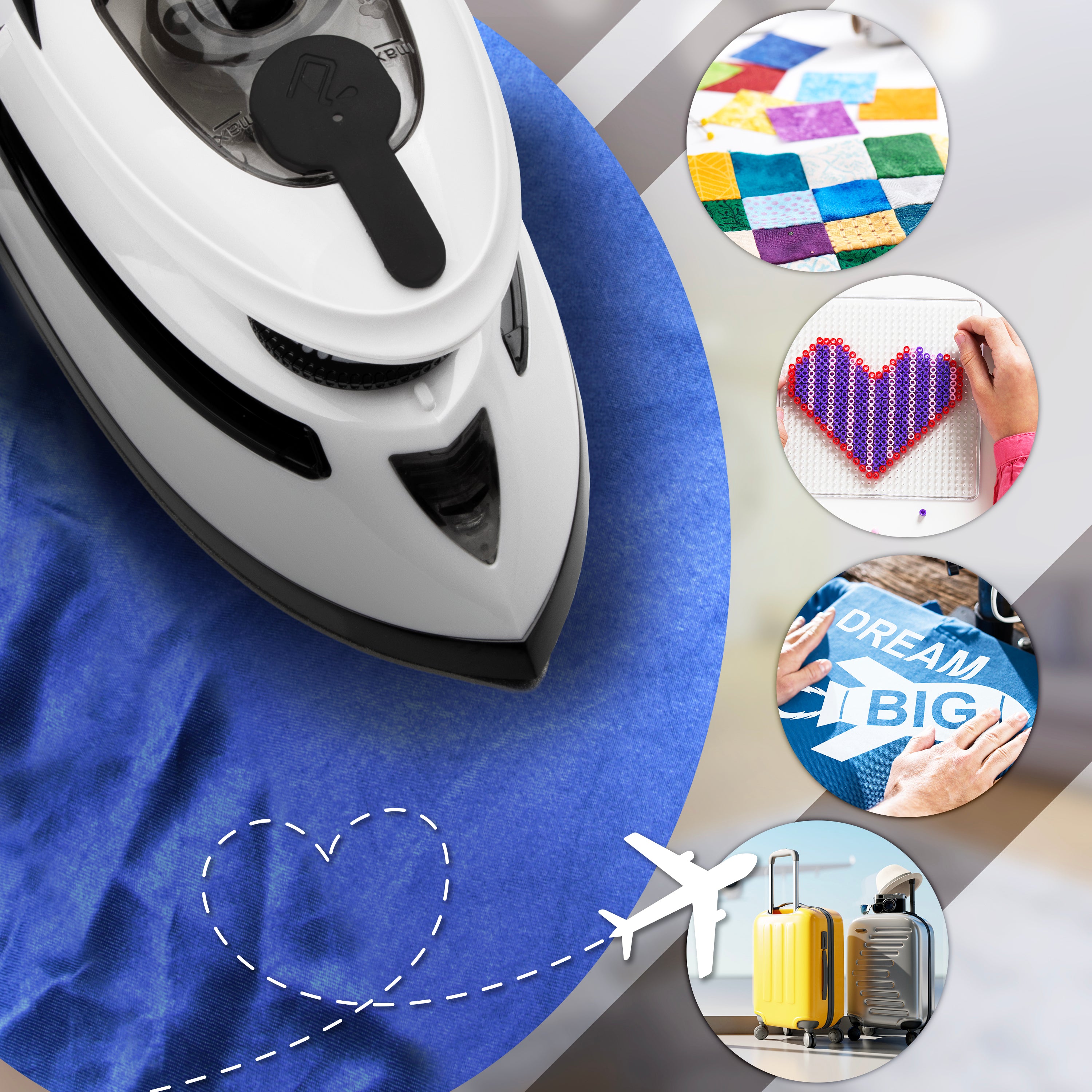 Zoomgoods Travel Iron SI4 WB Portable Steam Irons with Dual Voltage Lightweight Electric Mini Iron with Ceramic Plate 420W Compact Iron for Travelling Sewing & Holidays