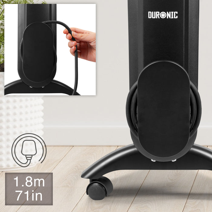 Zoomgoods Electric Heater HV180 BK Oil Free Convection Heaters, Micathermic Panel Heaters, Portable Radiator with Mica Panels Convector Radiators for Heating Up Homes, Bedrooms, Offices & Garage Spaces