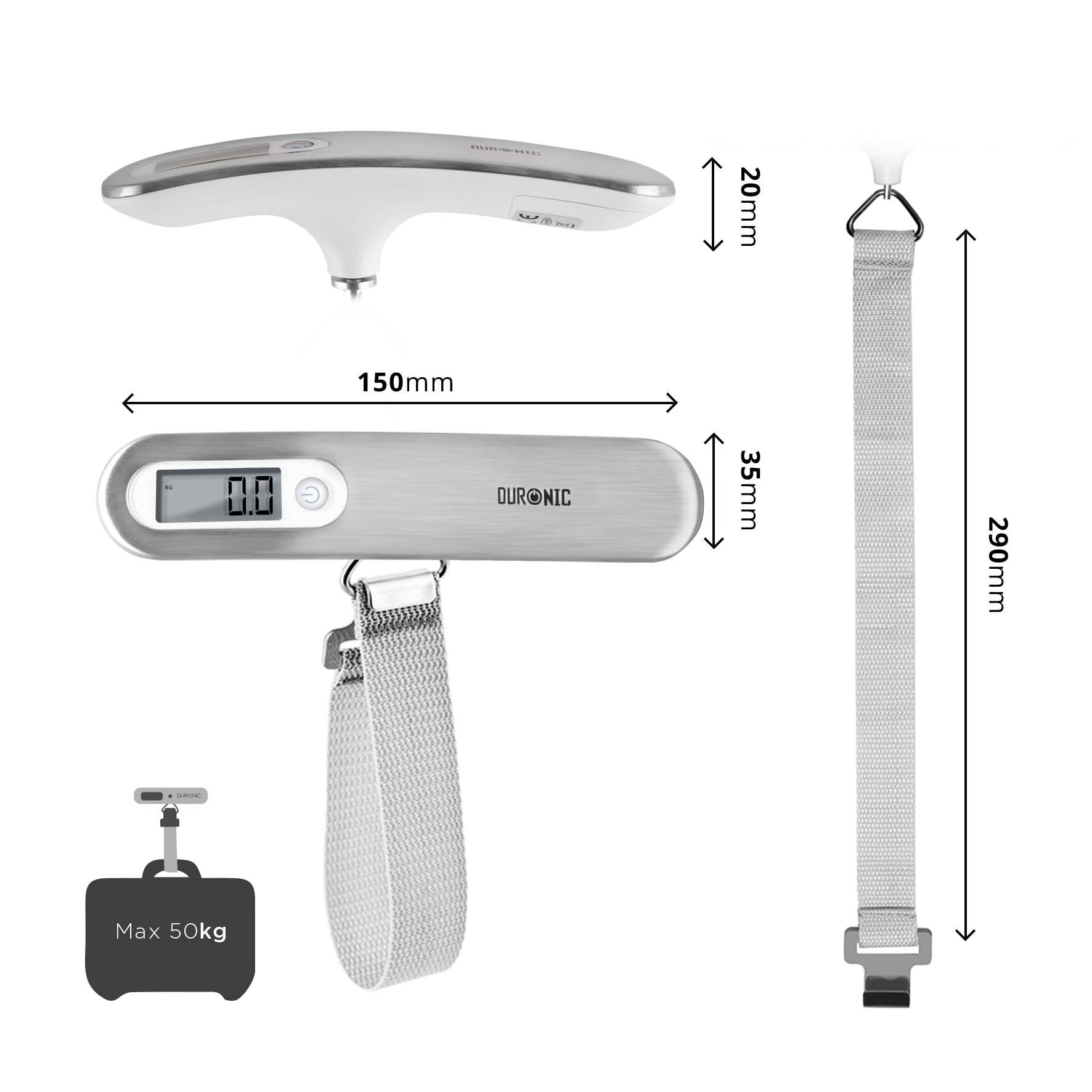 Zoomgoods Luggage Scale Travel Bag Weigh LS1013 Digital 50KG Capacity for Bag | Suitcase | Travel | Digital | Scales Weight with Straps and Batteries for Travel | Outdoor | Home