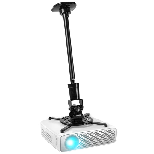 Zoomgoods Projector Mount Stand for Ceiling or Wall Bracket PB02XL | 10kg Capacity | Extendable Universal Adjustable Clamp | Tile Swivel Rotate | Black