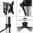 Zoomgoods Computer Monitor Arms Stand DM754 Quadruple Freestanding PC Multi Arms Desk Mount Stands for VESA 75/100 Four 15-24 Inch LED LCD Screens 8kg Capacity Mounts, Tilt -15/+15, Rotate 360 - Black