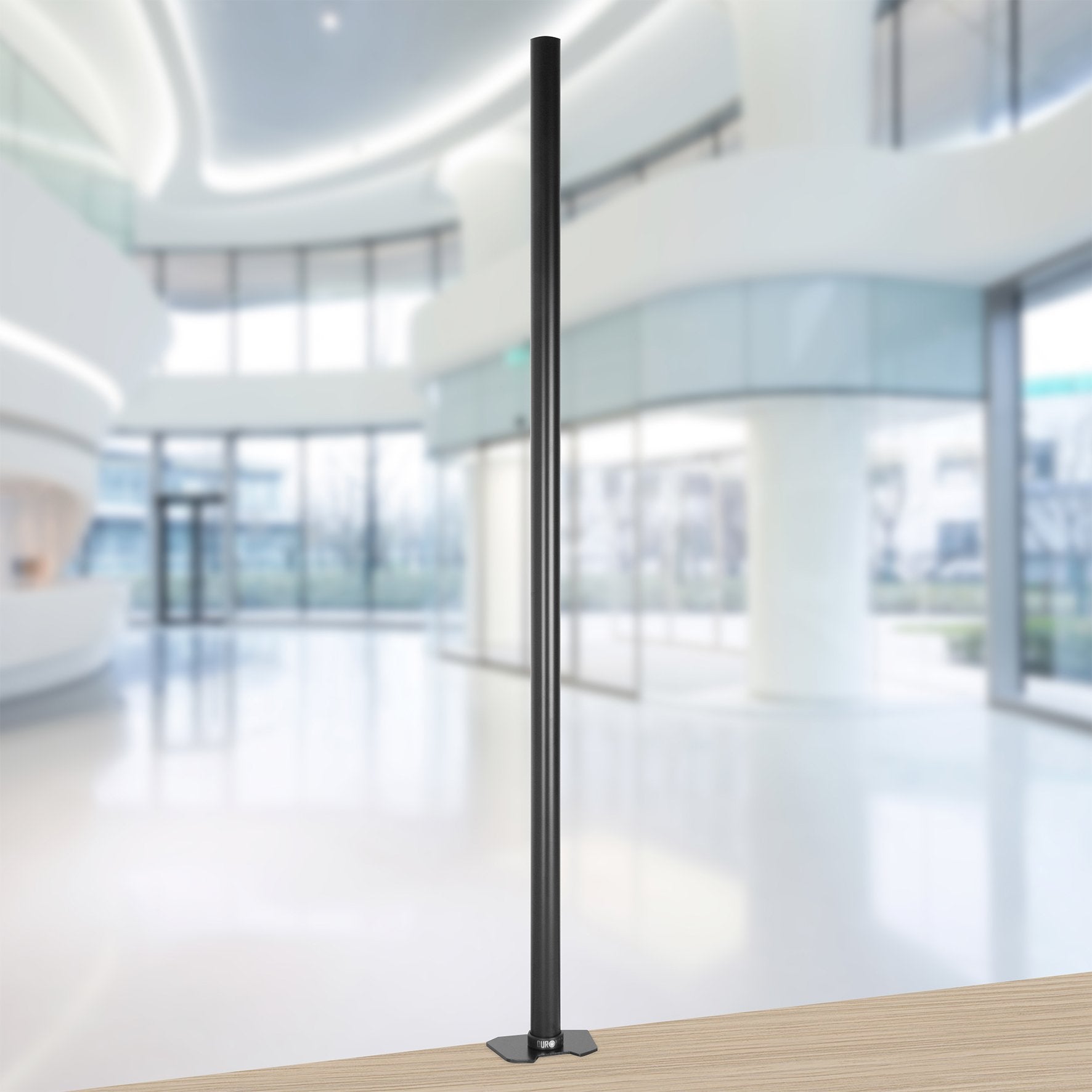 Zoomgoods Monitor Stand Pole DM453 100cm BLACK | Compatible with All Zoomgoods Monitor Desk Mount Arms | Black | Steel | Extra Extra Long | 1000mm Length | 32mm Diameter | Extra-Wide Clamp Included