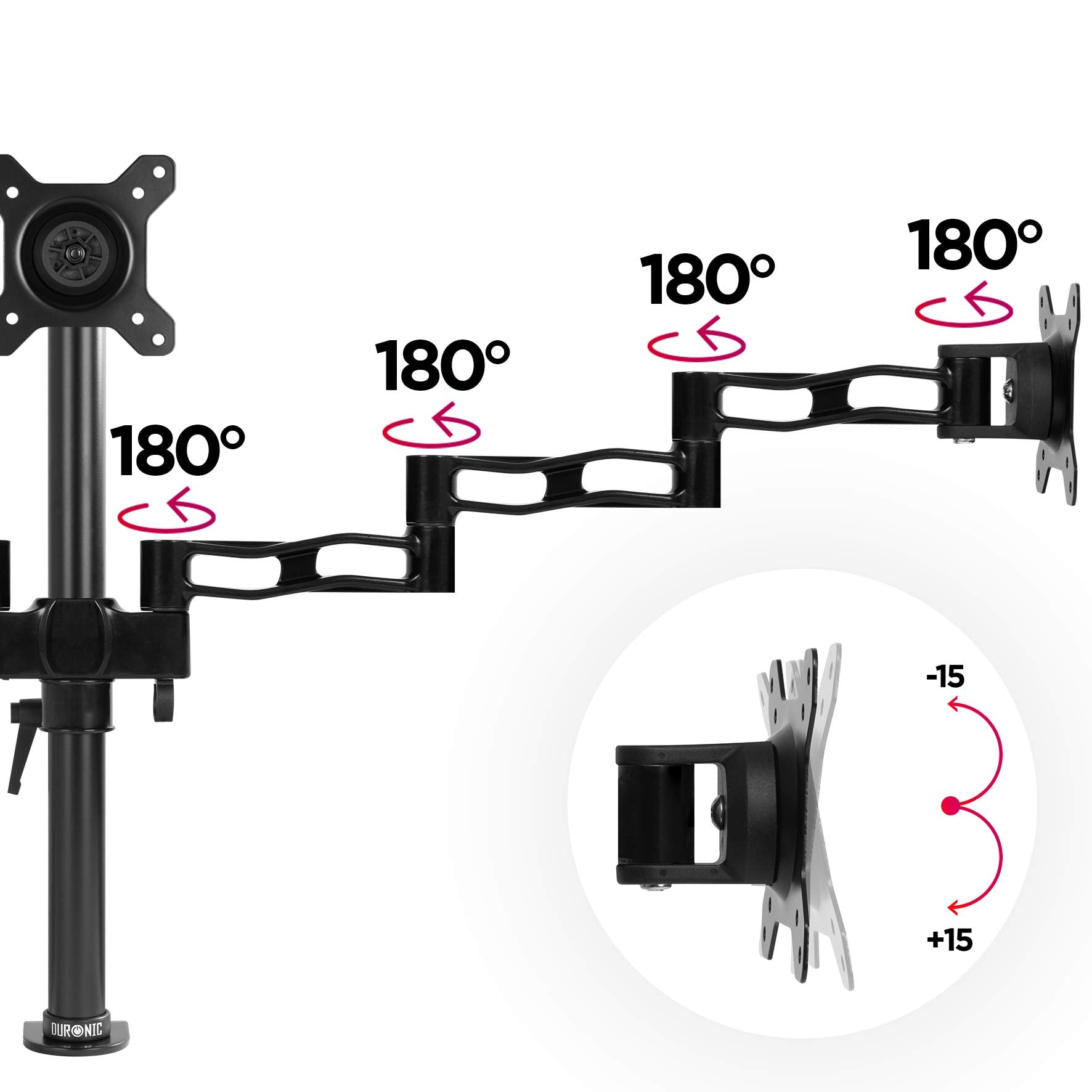 Zoomgoods Triple Monitor Arm Stand DM353, Triple Monitor Stand Adjustable PC Desk Mount for 13-22” Screens 3 Monitor Mount with VESA 75 100 and 8kg Capacity for Home Office Work