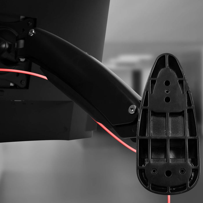 Zoomgoods Monitor Arm Wall Mount DM55W1X1 | Bracket for Single PC Computer Screen | Aluminium | For One 15”-27” LED LCD TV Television | VESA 75/100 Fixing | Tilt +85°/-90°, Swivel 180°, Rotate 360°