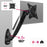 Zoomgoods Monitor Arm Wall Mount DM65W1X1 | Bracket for Single PC Computer Screen | Aluminium | For One 15”-27” LED LCD TV Television | VESA 75/100 Fixing | Tilt +85°/-90°, Swivel 180°, Rotate 360°
