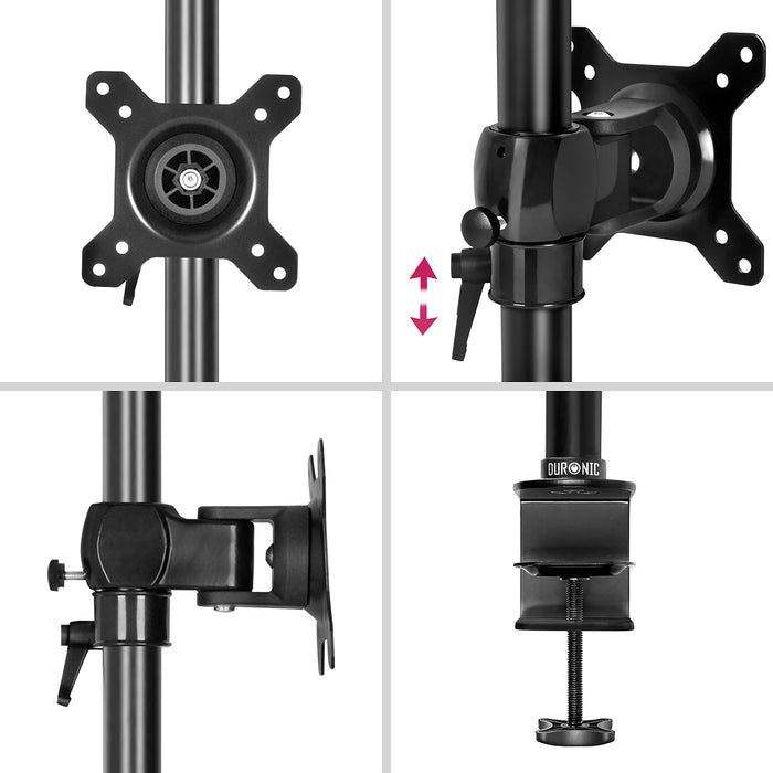 Zoomgoods Monitor Stand Dual DM35V2X1, Double Monitor Arm, Vertical Monitor Mount for Two 13-27” PC Screens, Adjustable Vertical Desk Mounts with VESA 75 100 Home Office Work Monitor Riser