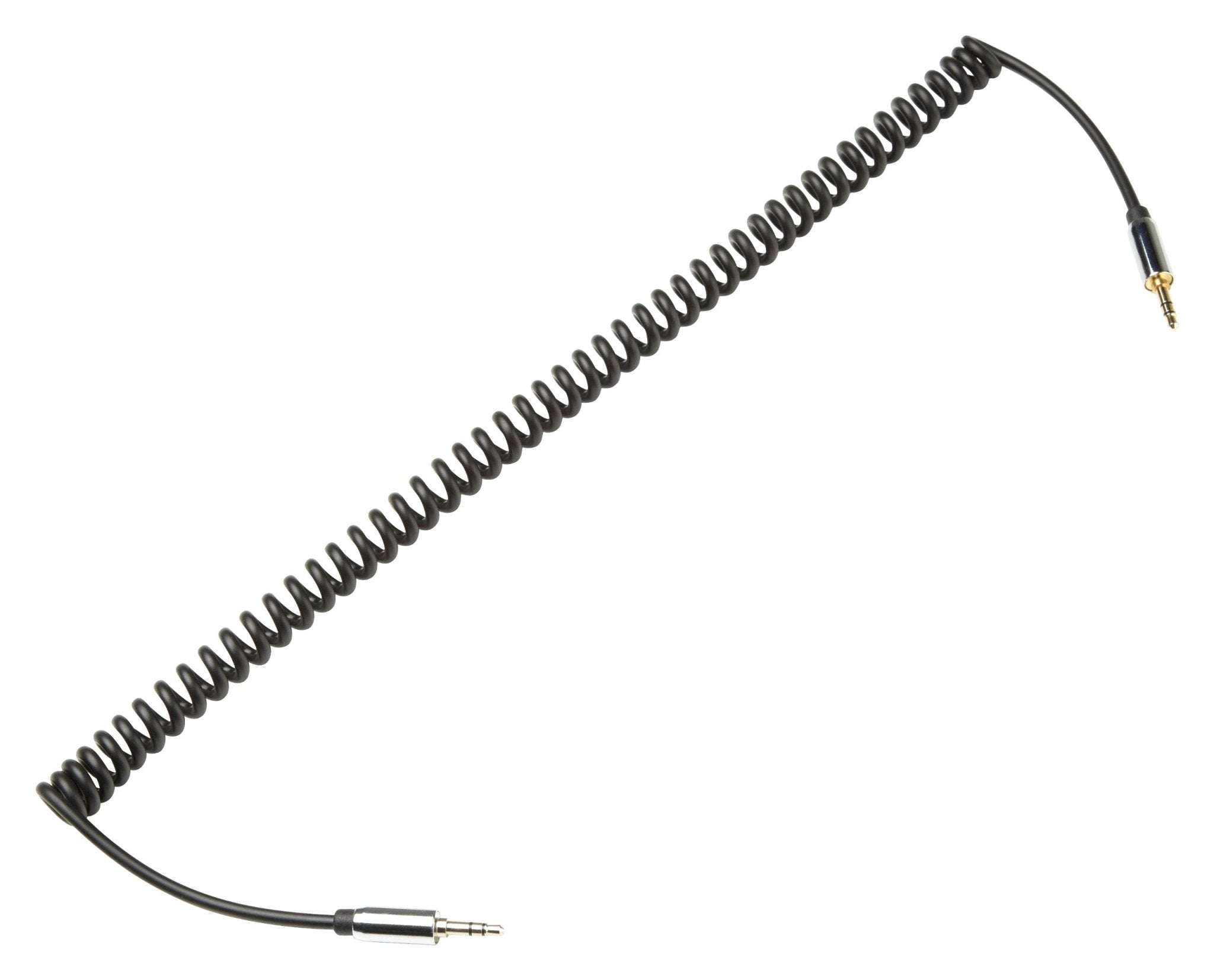 Zoomgoods 1M Aux Audio Cable | 3.5mm Male-to-Male Jacks | Coiled Auxiliary Lead that Extends to 1 Metre | Extendable Cable for Music, Headphones, Tablets, MP3 Players, Smartphones, Car Headphones