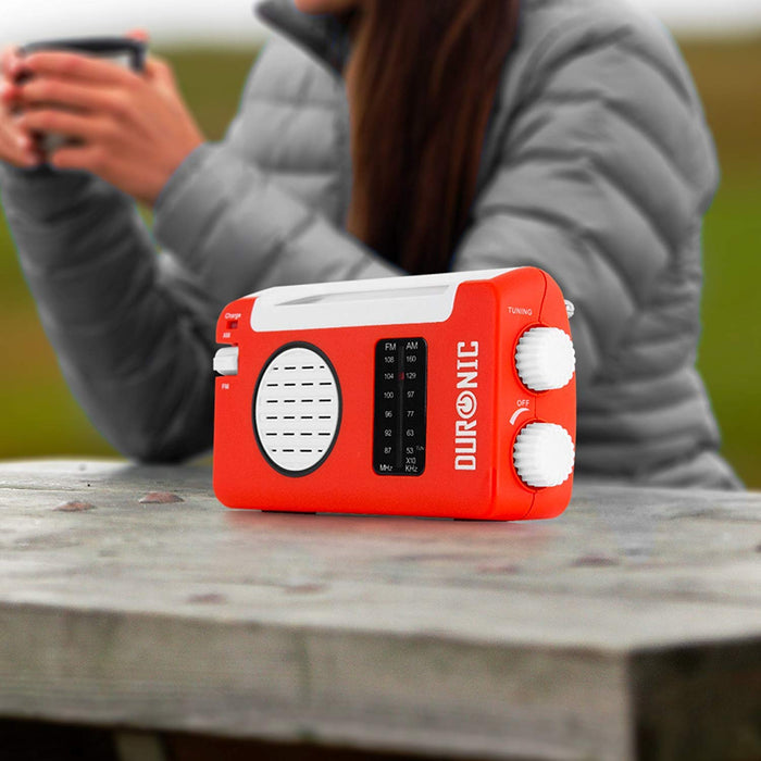Zoomgoods Solar Radio, HYBRID, Wind Up Manual Hand Crank Self-Powered Emergency Dynamo AM/FM Radio, USB Phone Charger, Small & Portable with Rechargeable Battery for Outdoor Weather Camping, Hiking