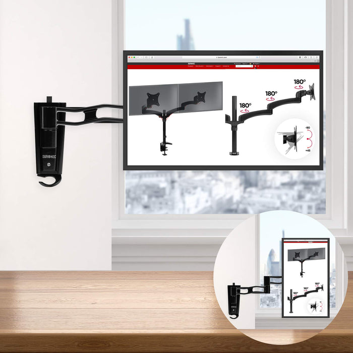 Zoomgoods Monitor Wall Mount DM35W1X3, Single Monitor Arm for One 13-27” PC Screen, Monitor Riser Single, Adjustable Monitor Stand with VESA 75 100, Desk Monitor Mount for Home Office Work