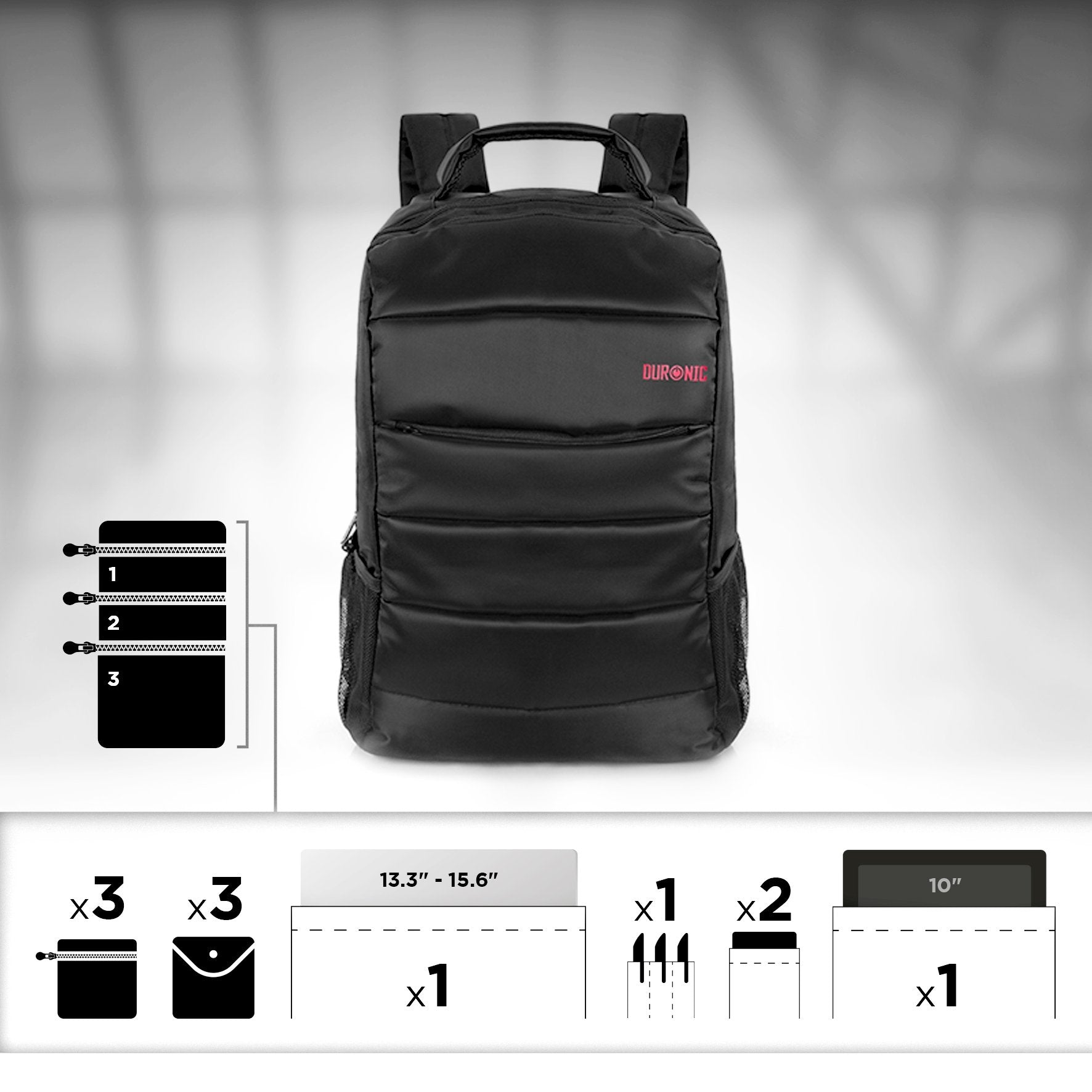 Zoomgoods Travel Laptop Backpack, Work Bag, Lightweight Laptop Bag 15.6” School Rucksack, Backpack for Computer, business, school, Children, Ladies, Gym, Water Resistant, Gift for Women for men LB11