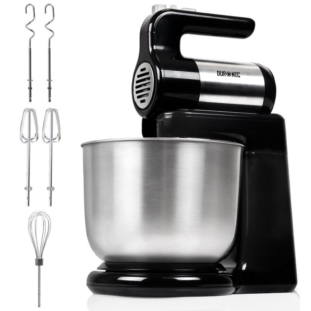 Zoomgoods Stand & Hand Mixer SM3, Mixer for Baking, 300W Hand Held Mixer Stand with 5 Accessories, Free Standing Food Mixer for Bread, Cakes & Doughs