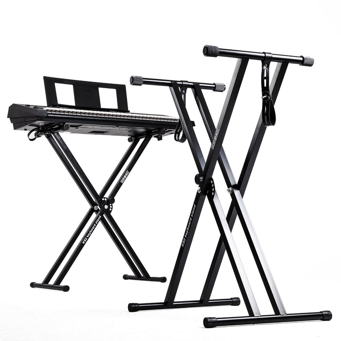 Zoomgoods Keyboard Stand KS2B, Twin Height Adjustable X Frame Piano Stands for Digital Piano & Electric keyboards, Folding Music Stand for Piano, DJ Controller