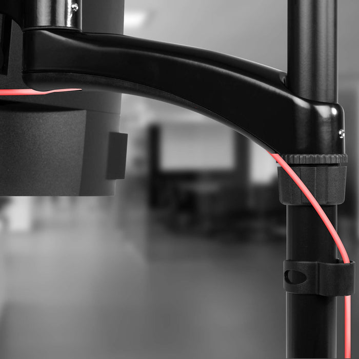 Zoomgoods Monitor Arm Stand DM451X2 | Single PC Desk Mount | Aluminium | Height Adjustable | For One 13-27 LED LCD Screen | VESA 75/100 | 13kg Per Screen | Tilt -90°/-45°, Rotate 360°