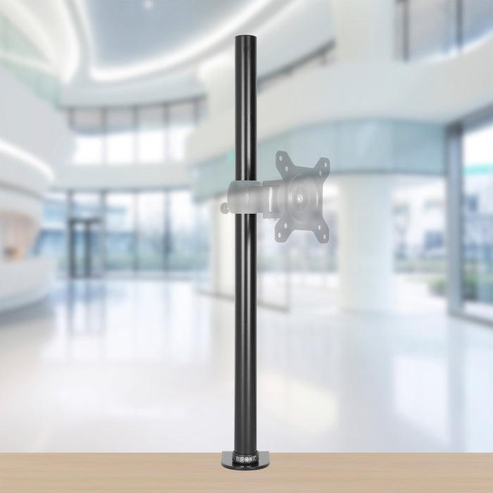 Zoomgoods DM15 DM25 DM35 60cm Pole BLACK | Compatible with All Zoomgoods Monitor Desk Mount Arms | Black | Steel | Long | 600mm Length | 32mm Diameter | Clamp Included