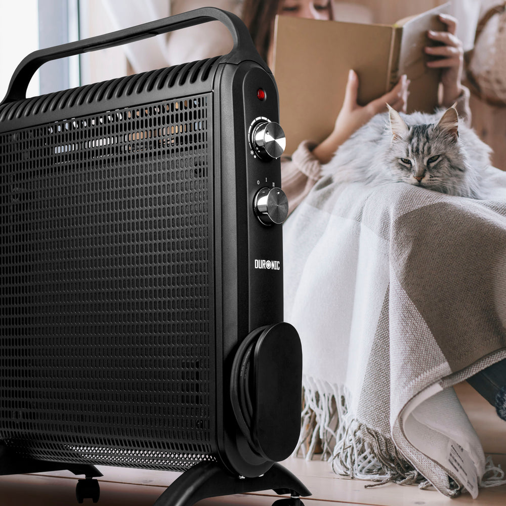 Zoomgoods Electric Heater HV180 BK Oil Free Convection Heaters, Micathermic Panel Heaters, Portable Radiator with Mica Panels Convector Radiators for Heating Up Homes, Bedrooms, Offices & Garage Spaces