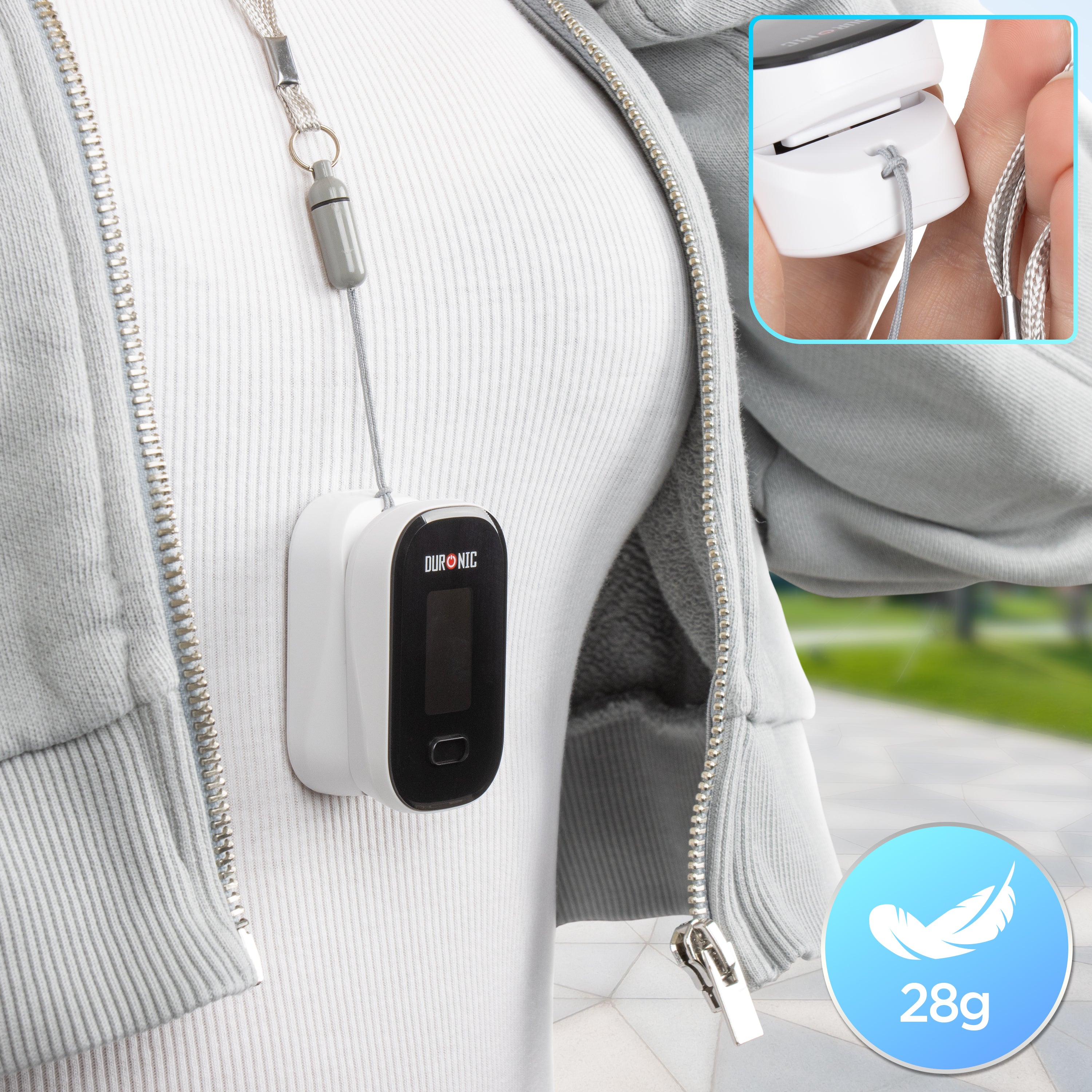 Zoomgoods Finger Pulse Oximeter OX02 Blood Oxygen Saturation & Pulse Rate Monitor CE Certified SpO2 Fingertip Monitor for Home Use Portable Latex Free Oximeters with Digital Display & Lanyard