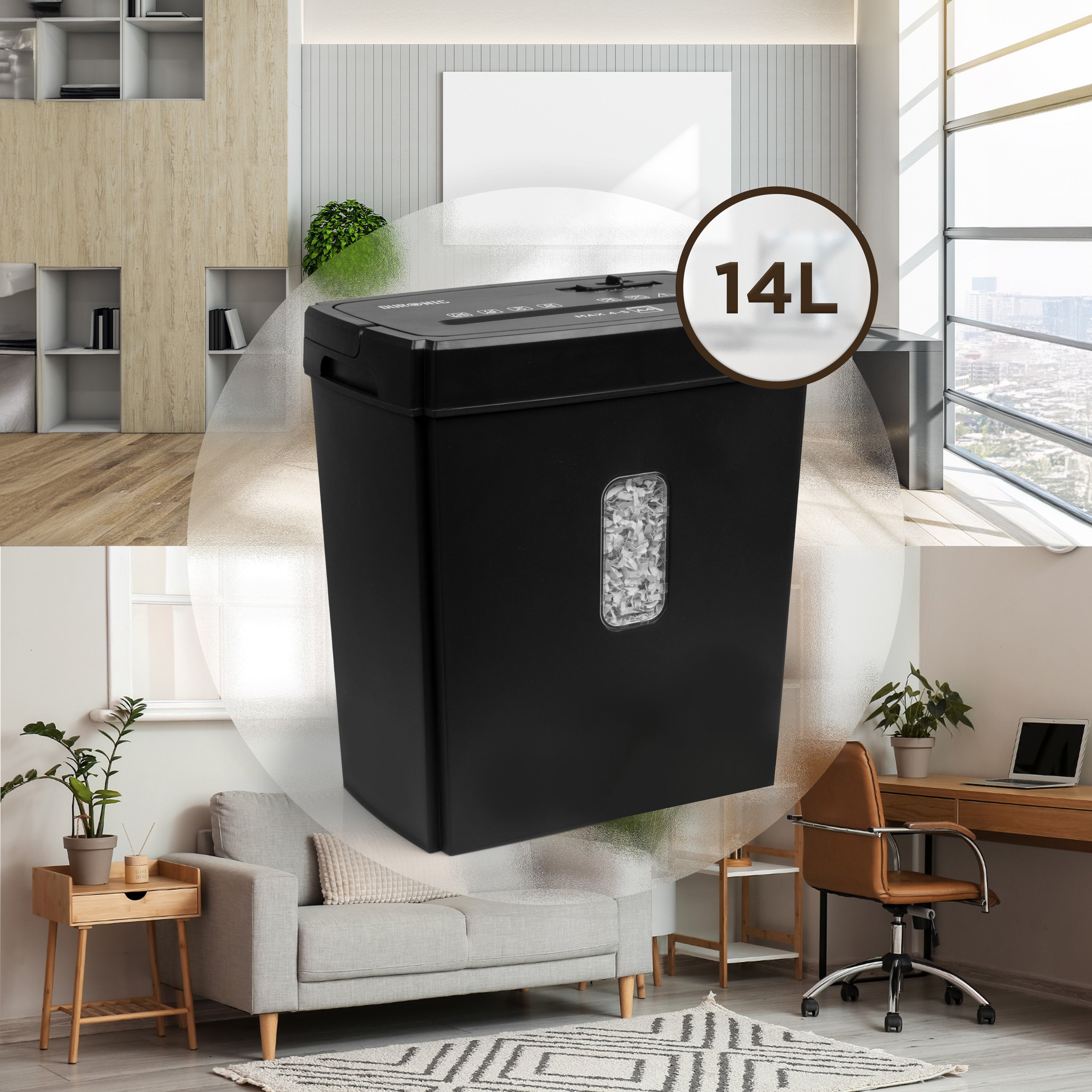 Zoomgoods Micro Cut Paper Shredder PS657, Shred 5 Sheet Heavy Duty Small Mini Electric Shredders, Data Shredding Machine for Home Office Use, Shreds Papers, Credit Cards, Envelopes, Documents - Black P4