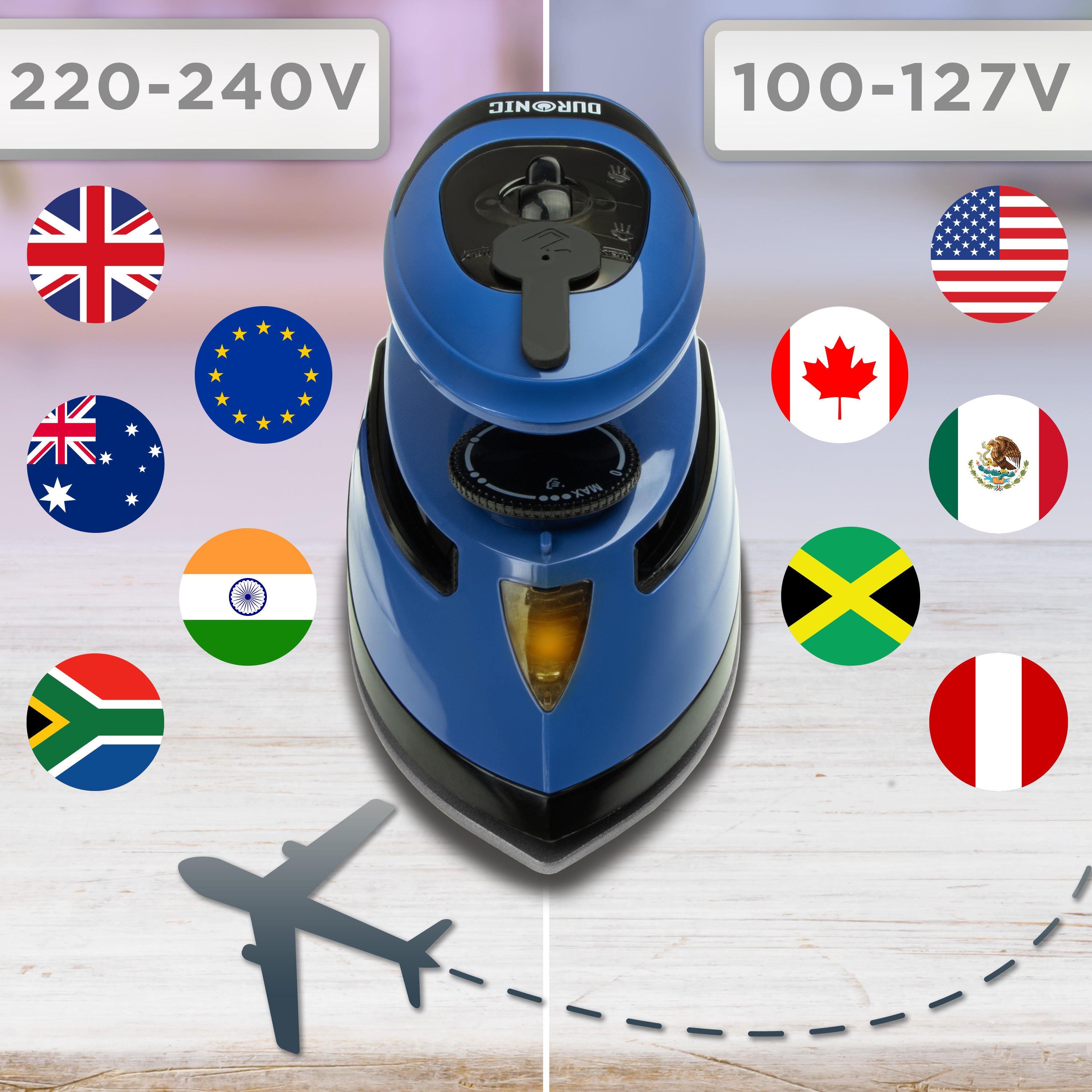 Zoomgoods Travel Iron SI4 BB Portable Steam Irons with Dual Voltage Lightweight Electric Mini Iron with Ceramic Plate 420W Compact Iron for Travelling Sewing & Holidays