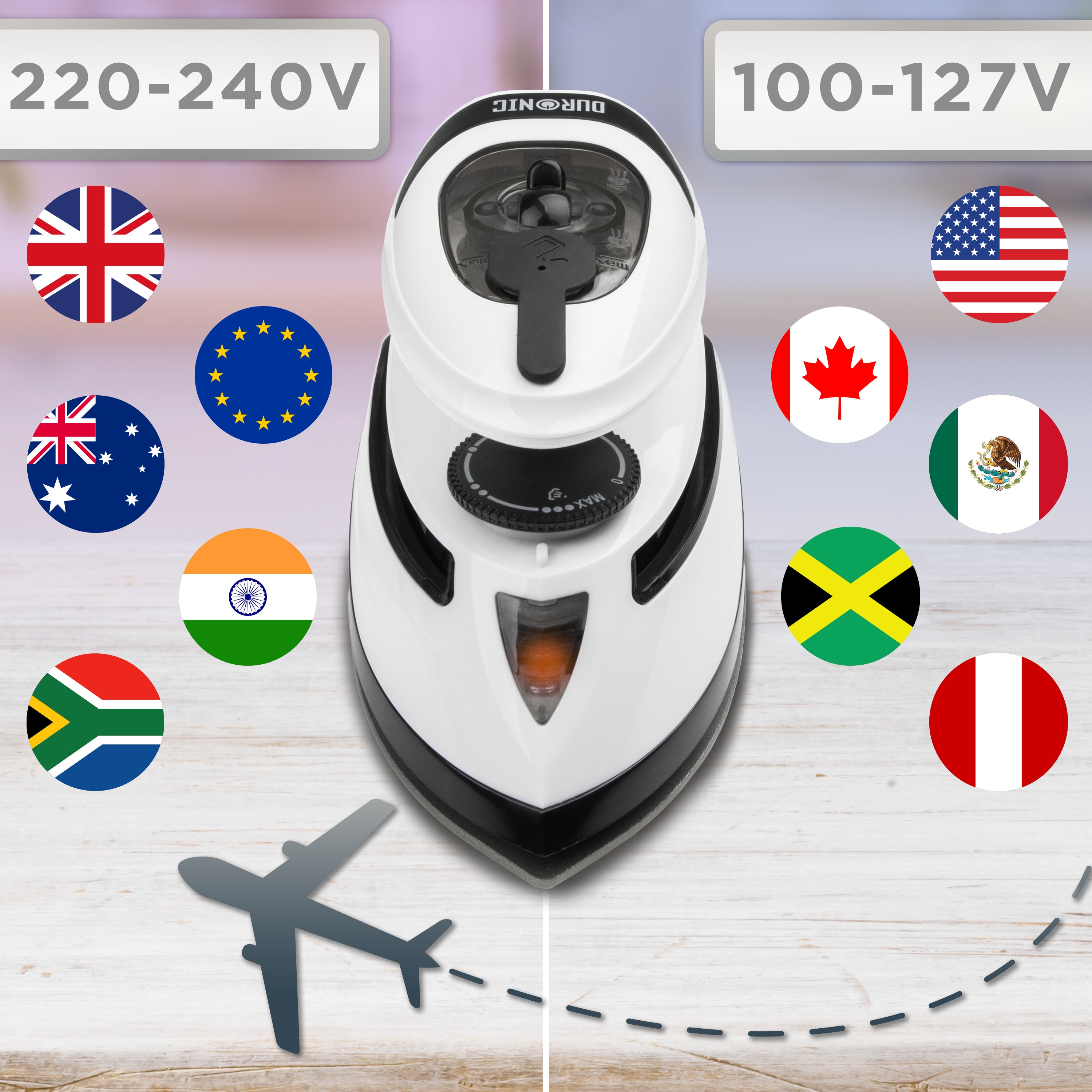 Zoomgoods Travel Iron SI4 WB Portable Steam Irons with Dual Voltage Lightweight Electric Mini Iron with Ceramic Plate 420W Compact Iron for Travelling Sewing & Holidays