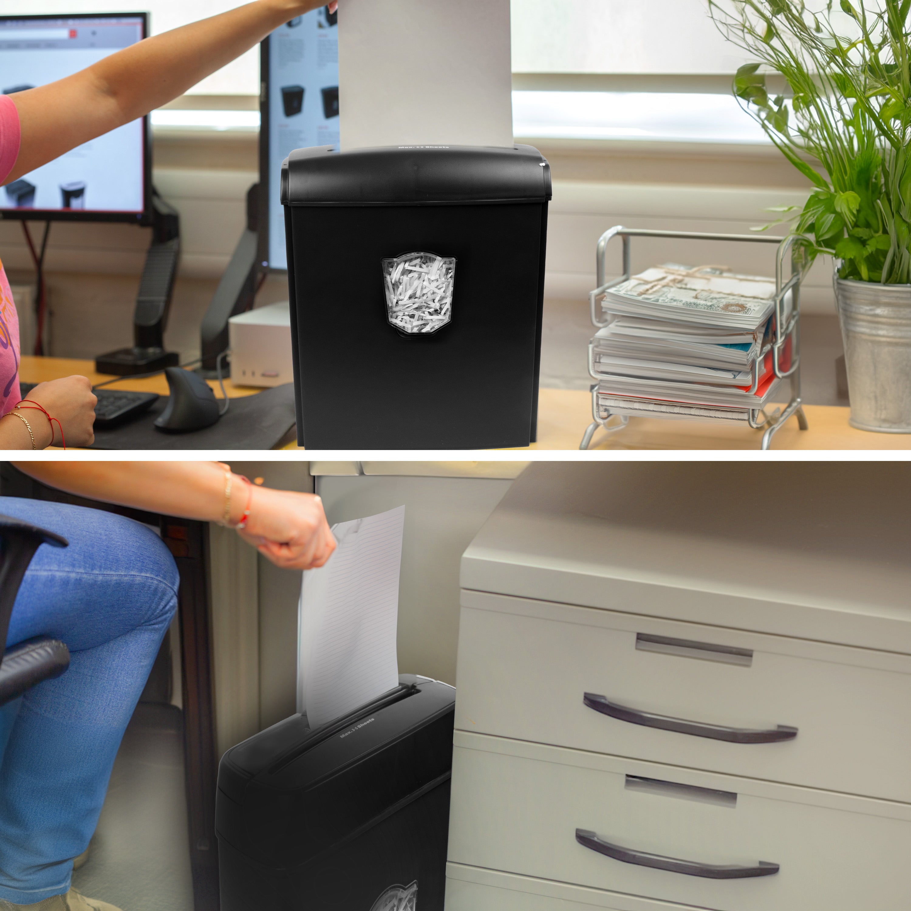 Zoomgoods Cross Cut Paper Shredder PS712, Shred 5 Sheet Heavy Duty Small Mini Electric Shredders, Data Shredding Machine for Home Office Use, Shreds Papers, Credit Cards, Envelopes, Documents - Black P4