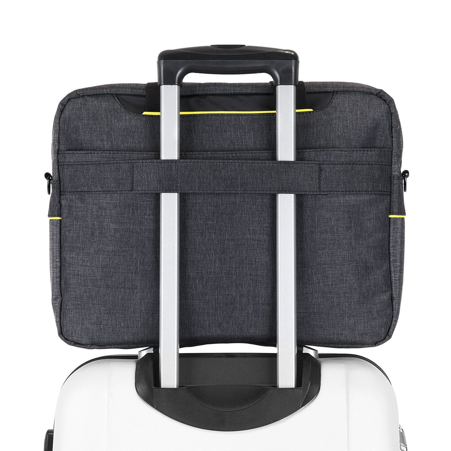 Zoomgoods LB14 Messenger Bag Water Resistant Nylon Crossbody Shoulder Bags for Men & Women, 15.6” Laptop Sleeve, Business Travel Hand Cabin Bag, Work, School, Gym, Over the Shoulder Side Bags, Black