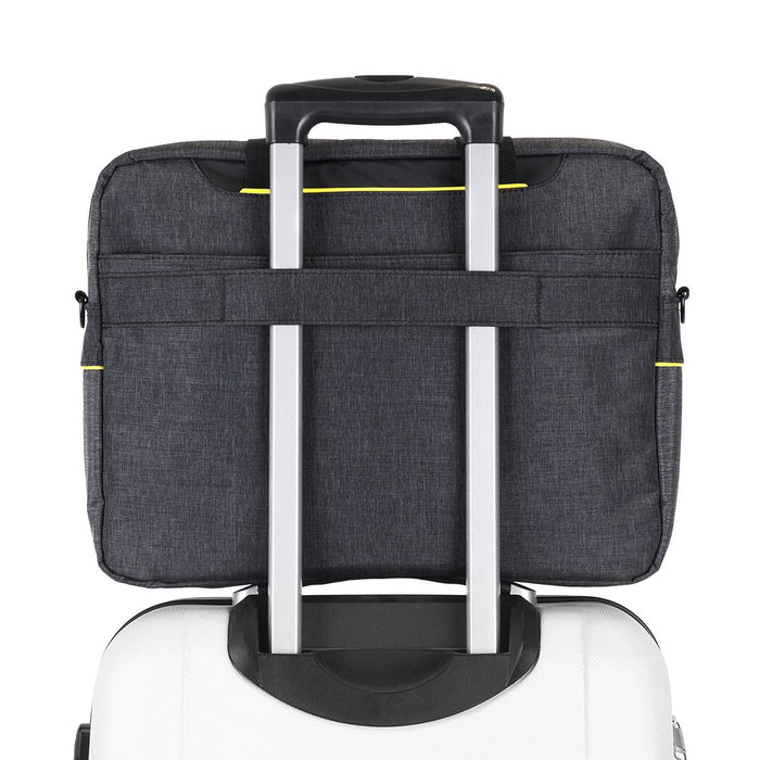 Zoomgoods LB14 Messenger Bag Water Resistant Nylon Crossbody Shoulder Bags for Men & Women, 15.6” Laptop Sleeve, Business Travel Hand Cabin Bag, Work, School, Gym, Over the Shoulder Side Bags, Black