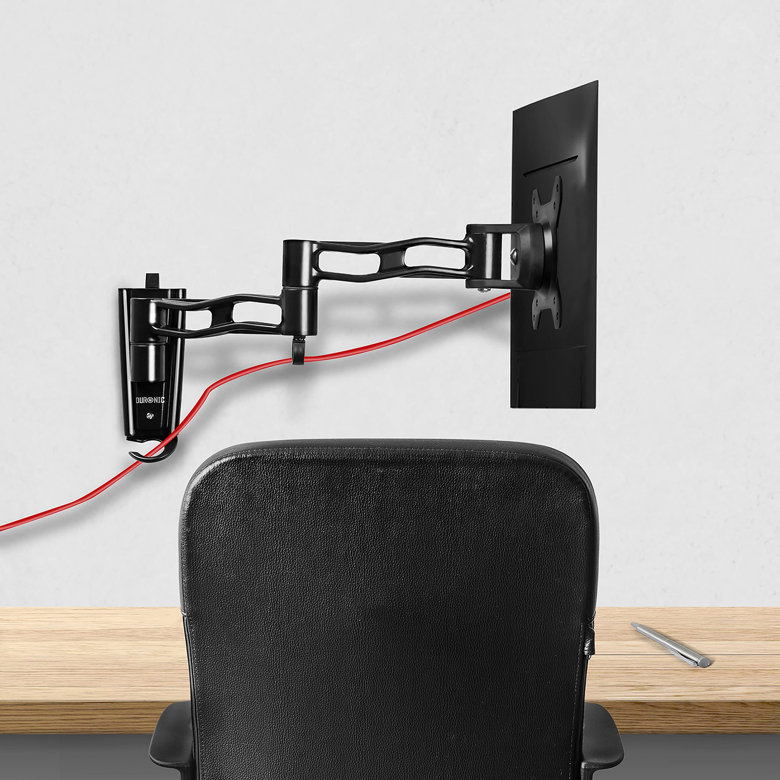 Zoomgoods Monitor Wall Mount DM35W1X3, Single Monitor Arm for One 13-27” PC Screen, Monitor Riser Single, Adjustable Monitor Stand with VESA 75 100, Desk Monitor Mount for Home Office Work