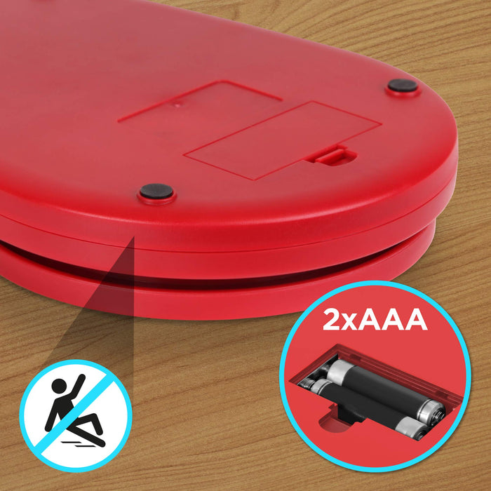 Zoomgoods Digital Kitchen Scale KS5000 RD/SS Kitchen Scales with Bowl, Weighing Scale, Baking Scale for Cooking Baking Pet Food Postal, Food Scale Weight Scale, Electronic Scale with Backlit LCD Display