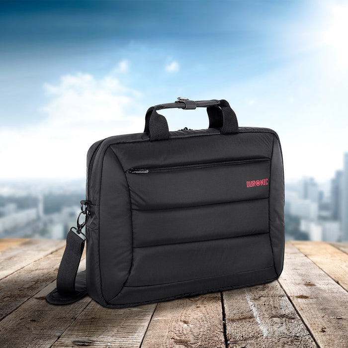 Zoomgoods LB12 Messenger Bag Water Resistant Nylon Crossbody Shoulder Bags for Men & Women, 15.6” Laptop Sleeve, Business Travel Hand Cabin Bag, Work, School, Gym, Over the Shoulder Side Bags, Black