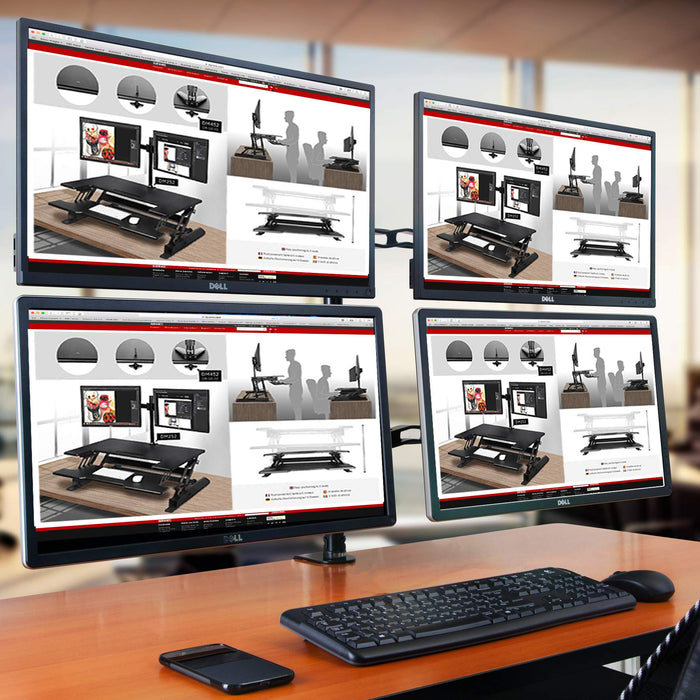 Zoomgoods DM15 DM25 DM35 60cm Pole BLACK | Compatible with All Zoomgoods Monitor Desk Mount Arms | Black | Steel | Long | 600mm Length | 32mm Diameter | Clamp Included