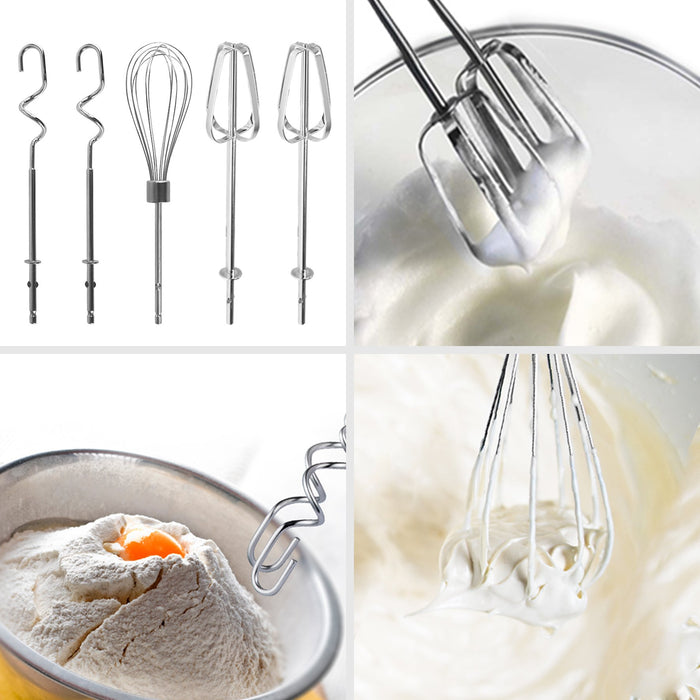 Zoomgoods Stand & Hand Mixer SM3, Mixer for Baking, 300W Hand Held Mixer Stand with 5 Accessories, Free Standing Food Mixer for Bread, Cakes & Doughs