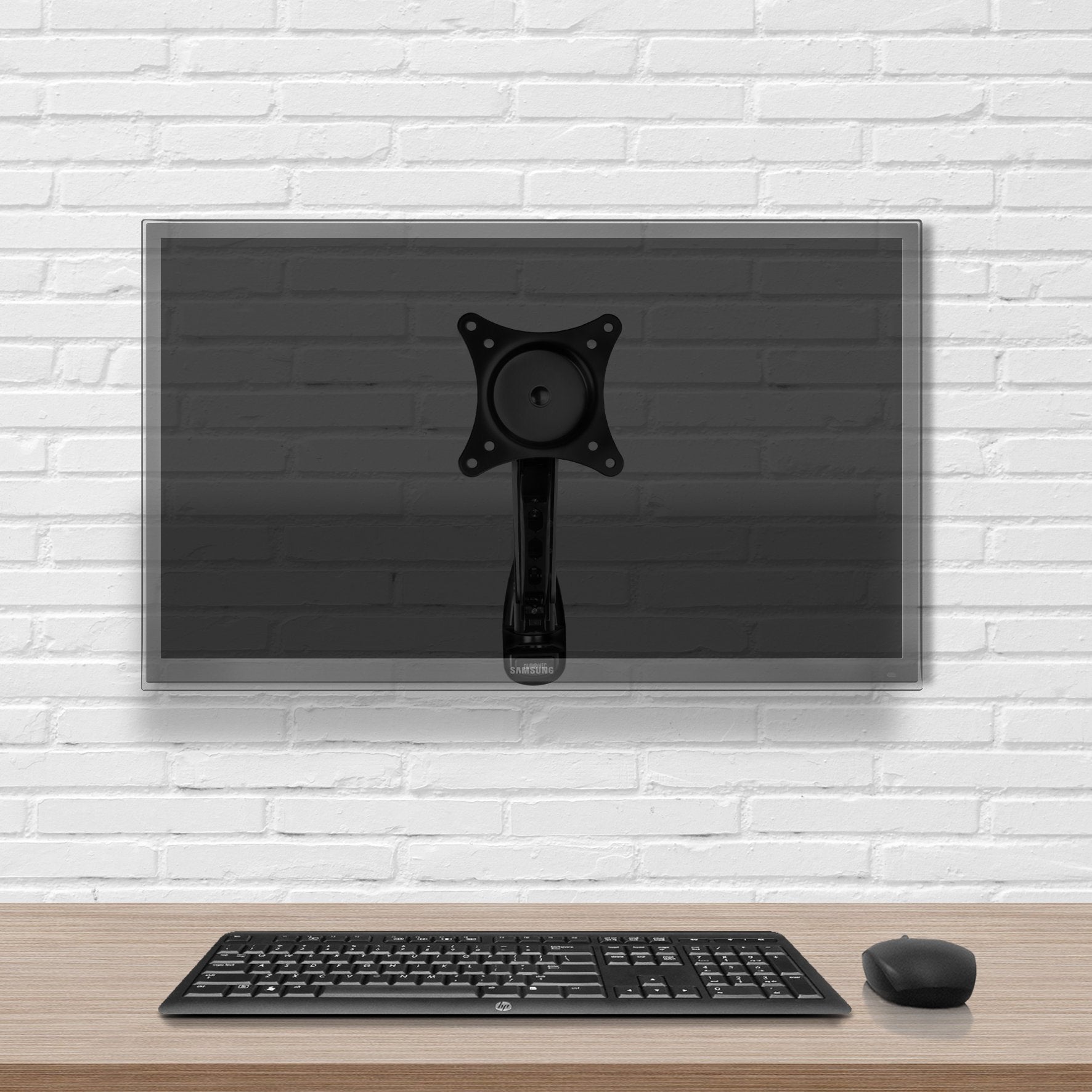 Zoomgoods Monitor Arm Wall Mount DM65W1X1 | Bracket for Single PC Computer Screen | Aluminium | For One 15”-27” LED LCD TV Television | VESA 75/100 Fixing | Tilt +85°/-90°, Swivel 180°, Rotate 360°