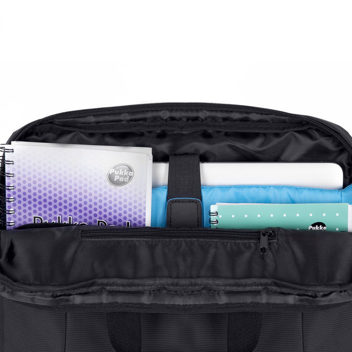 Zoomgoods LB16 Messenger Bag Water Resistant Nylon Crossbody Shoulder Bags for Men & Women, 15.6” Laptop Sleeve, Business Travel Hand Cabin Bag, Work, School, Gym, Over the Shoulder Side Bags, Black