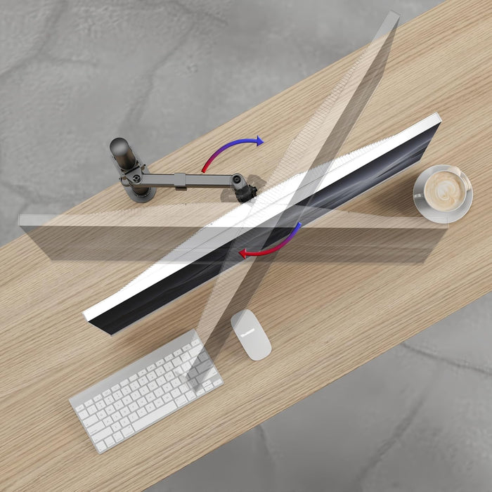 Zoomgoods Single Monitor Arm DM151X2 Height Adjustable Monitor Stand Riser Clamp for 13”-32” PC screens Monitor Desk Mounts with VESA 75/100 Monitor Mount with 8kg capacity Monitor Stand for Desk Gaming