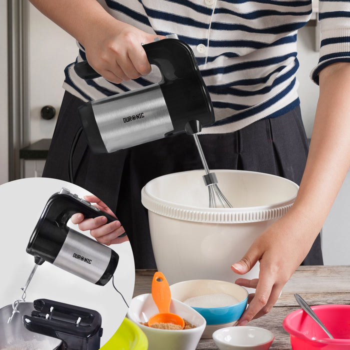 Zoomgoods Stand & Hand Mixer SM3, Mixer for Baking, 300W Hand Held Mixer Stand with 5 Accessories, Free Standing Food Mixer for Bread, Cakes & Doughs