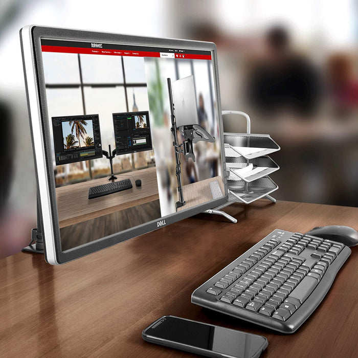 Zoomgoods Monitor Arm Stand DM451X1 | Single PC Desk Mount | Aluminium | Height Adjustable | For One 15-27 LED LCD Screen | VESA 75/100 | 13kg Per Screen | Tilt -20°/-20°, Rotate 360°…