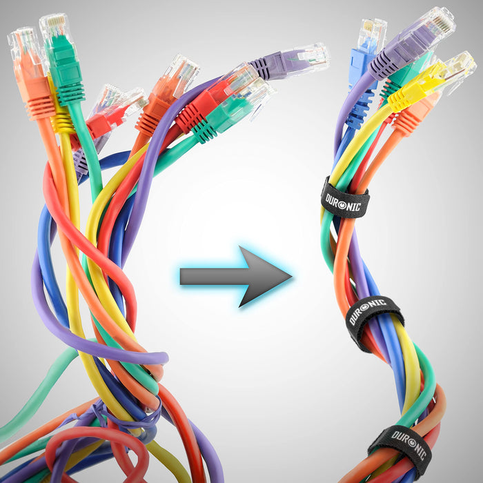 Zoomgoods Cable Ties 24STRAP, Pack of 24x Cable Ties, Adjustable Reusable Hook and Loop Fastening Straps for Tidying and Organising Cables and Wires